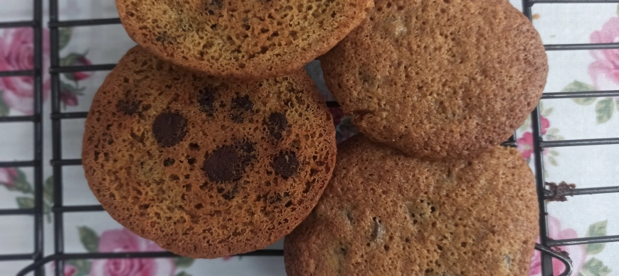 Galletas de harina de sarraceno, y chocolate, sin gluten hechas en Thermomix