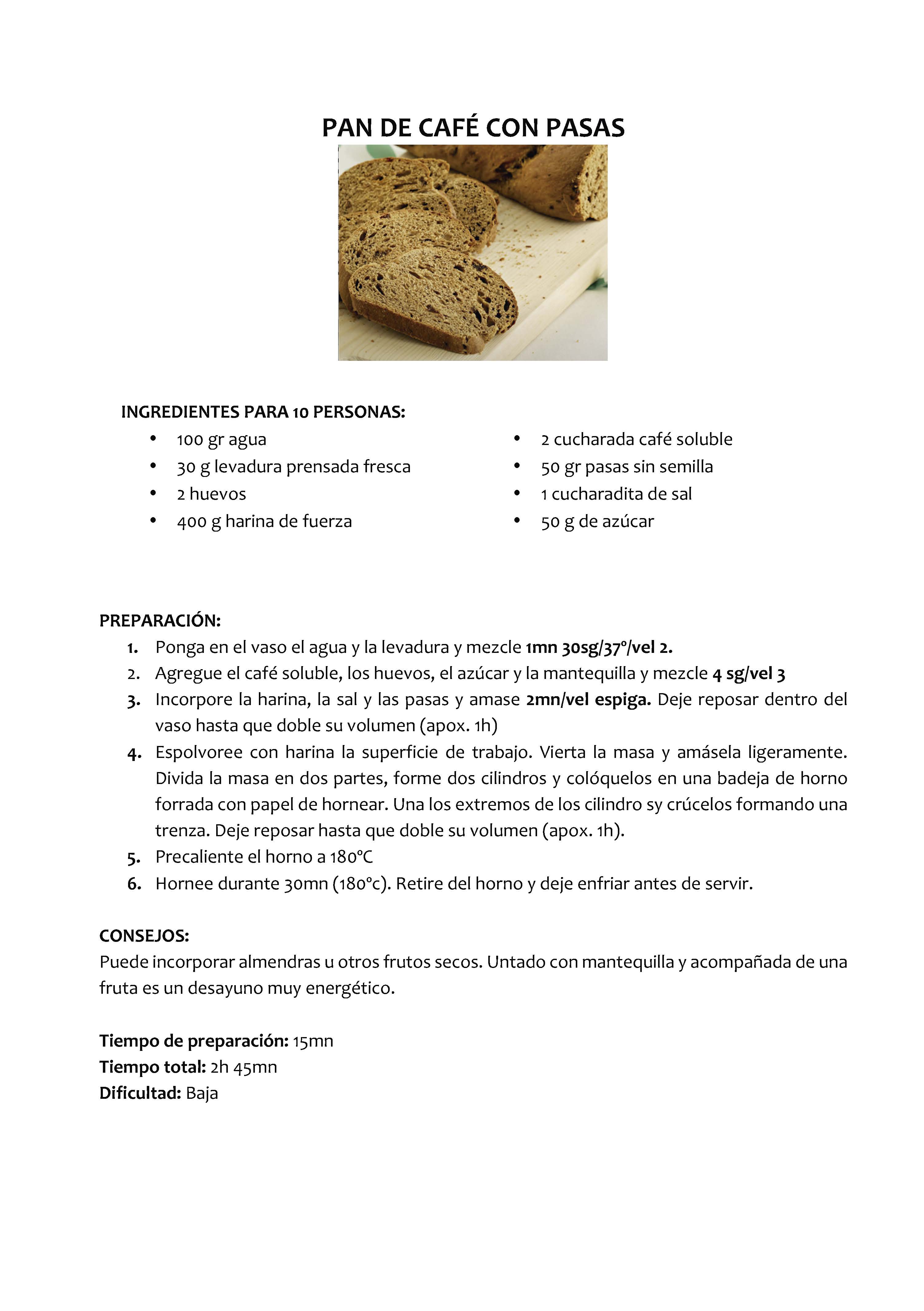 Pan de cafe con pasas Masas, panes y repostería Blog de M.CARMEN