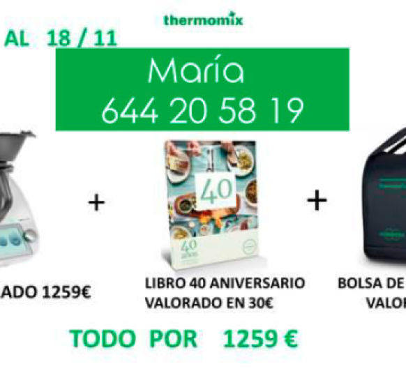 Llévate tu Thermomix® tm6 con bolsa de transporte y libro 40 aniversario GRATIS
